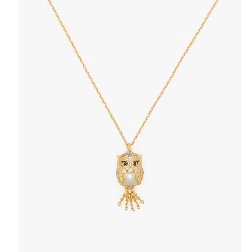 NWOT Kate Spade Hoot Owl Pendant Necklace Gold